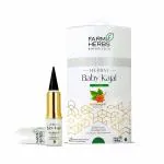 Farmherbs Herbal Kajal Stick For Baby - Certified Lead-Free, Irritation-Free, Relaxing Creamy Texture, Natural Black Color, Glossy Finish