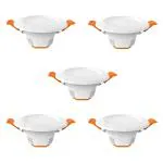 Fybros White F-Eco Ceiling Junction Box Indoor Led Lights For Home - 6 Watts, 5 Pc