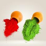 BRIGHT BLOOM Holi Color Powder Pack of 2 (Red, Green, 600 g)