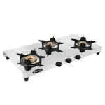 Nicky flame - 3 Burner Heavy Body Stainless Steel Gas Stove With Brass Toop