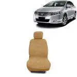 Kingsway Towel Fabric Car Seat Covers for Honda City, 2009 - 2013 Model, Material: 100% Cotton, Color : Beige, Complete Set of All Seats (Car Specific Front + Rear Seat Covers)