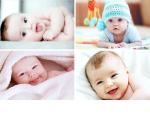 Craft Qila Self Adhesive Exclusive Cute Baby Posters Combo | Smiling Baby Poster | Poster for Pregnant Women | HD Baby Wall Poster for Room Decor CQ12(Size : 45 cm x 30 cm) Pack of 4