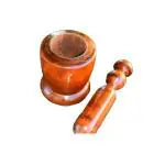 NEDTERIC MEDIA Handmade Wooden Dinching Okali / Carving Brown Wood Kitchen Tool Set Pack of 1