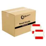 Robustt Plastic Speed Bump Road Reflectors (Set of 20 pieces, White and Red) for high visibility and Concrete Traffic Driveway