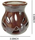 PeepalComm Aroma Oil Burner Set brown(Free 2 Tea Light Candles & 10 ml Rose Oil) Diffuser, Aroma Oil, Diffuser (10 ml)