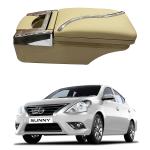 Oshotto PU Leather AR-02 Car Armrest Console Box Compatible with Nissan Sunny - Beige