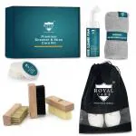 ROYAL CARE PROFESSIONAL PREMIUM SILICONE FOAM CLEANER KIT for Shoe |SFOAM 150 ML + BRSUH SOFT + BRUSH MEDIUM + BRUSH HARD + MICROFIBER CLOTH + BLACK BAG + SHINE SPONGE | Works on Leather, Whites, Nubuck, Golf Shoes, Basketball Shoes, Boots, Sandals