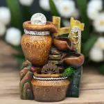 VIVARS CRAFT Natural Table Top Indoor Water Fountain with LED Lights