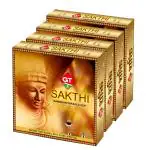 GT Sakthi Sambrani Masala Filled Dhoop Cups Pack of 4 (12 Cups + 1 Free Burner Plate per Pack) | Havan Cups for Puja | Sambrani Dhoopam for Home, Meditation