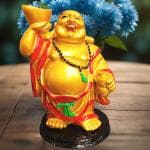 JRG Laughing Buddha for Money, Wealth and Good Luck Idol Statue (8 cms x 8 cms x 13 cms)