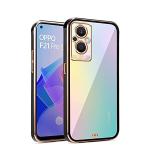 Clickaway Oppo A96 5G Oppo F21 Pro 5G Luxury HD New Electroplated Transparent Case Anti Yellow Top Notch Quality (Black, Gold, Multicolor)