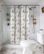 Wishland 2 Pc Waterproof Shower Curtain for Bathroom with 16 Hooks(Set Content : 2 Shower Curtain Set)