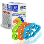 Wearslim Professional Silicone Hand Grip Strengthener 3 Levels Finger Stretcher Resistance Trainer Bands for Kids & Adult Athletes Pianists Forearm Finger Exerciser - Multicolor (Set of 3)