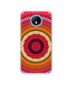 Casotec Round Rangoli Design Printed Silicon Soft TPU Back Case Cover for Comio S1 Lite