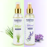 MANIPURA AYURVEDA Organic Aromatherapy Lavender & Lemongrass Air Freshener Room Freshener Spray for Home & Office 400 ml | Air Freshener Combo Pack | No Gas Air Freshener