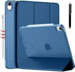 ProElite Smart Flip Case Cover for Apple iPad Air 5th/4th 10.9 inch , Translucent Back with Stylus Pen, Dark Blue