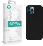 Sprig Liquid Silicone Black Back Cover For Apple Iphone 12, Iphone 12 Pro