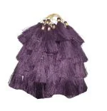 Craft Love Wine Silk Thread Big Multi Layer Latkan Tassel (Pack Of 12)