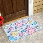 Dakshya Industries 3D Printed Rectangle Non-Slip Colorful Rubber Door Mats WaterProof Bathmat Heavy Duty Anti slip Mat For Entry Areas Home/ Kitchen/Office/ Floor (60x40 CM ) Blue