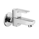 WATERMAN Leo Short Body Tap (1 Pc) With Wall Flange Brass Body Chrome Finish Wall Mount Water Taps for Kitchen, Bathroom,, Sink, Wash Basin, Toilet