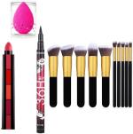 Bingeable Hda36H Eyeliner 5In1 Lipsticks Puff Makeup Brush (Set Of 4)