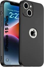 MOZETTE Back Cover for Apple iPhone 15 Plus (Black, Dual Protection, Silicon, Pack of 1)