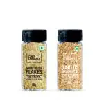 Chef Urbano Garlic Flakes/Granules 60 Gms & White Onion Flakes 40 Gms Pack of 2 | Dehydrated Garlic | Roasted Garlic | Crushed Garlic | Garlic Flakes | Crunchy Garlic | Onion Flakes
