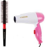 Buy Tya Basic Collection Round Brush With Nv 1290 Foldable 2 Speed Hair Dryer (Set Of 2)