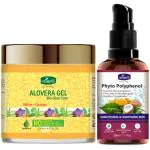 Mapril Aloe vera Gel & Phyto Face Serum for Increase Natural Skin Glow & Brightening Skin Tone & Reduce Acne/Pimples, Dark Spots, Scars, Wrinkles Hair & Skin Care Combo(Serum-30ml+120ml Gel)
