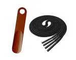 Sheppits Premium Formal Shoes Laces (Black) & Shoe Horn (Maroon) Combo | Shoe Care Kit