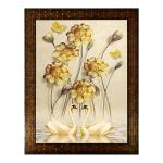 Indianara Multicolor Engineered Wood Flower Painting 25.4*33*2.5 cm