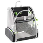 QpetsBreathable Design Cat Bag Carrier Backpack for Hot Weather, Expandable Cat Dogs Cage, Cat Bag, Backpack Design Pet Travel Carrier Pet Case for Small Pets (Grey, NOT Expandable)