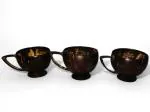Eco Gree Natural Handmade Eco Friendly Round Base Coconut Shell Tea or Coffee Cup for Kitchen and Decoration Set of 3