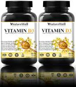 Naturewell Organic D3 Plus K2, 60 Capsules Each (Pack Of 2)
