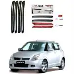 Feelitson Black Car Bumper Protector Safety Guard Single Strip For Swift Type-1 (Pack Of 4)