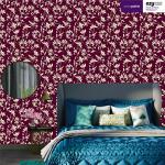 Asian Paints EzyCR8 P&S Floral Flowers & Leaves - Maroon Sticker
