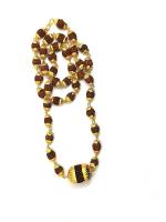 Spherulemuster Wooden Rudraksha Trishula Damru Pendant Mala,Brown (10 x 6 x 15 cm)