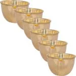 Shivshakti Arts Heavy Gauge Pure Brass Pyala Bowl | Katori Serving Bowl (Vol-500 ML)Set of 6 Pcs Brass Serving Bowl (Gold, Pack of 6)