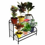 YMM DECOR Trendy Metallic 2 Tier Plant Stands, Corner Plant Pot Stand, Planter Stand Holder for Home/Office Balcony