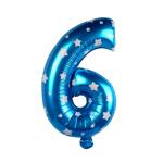 Bubble Bells large 6/Six Number Foil Balloon 16 inch in Blue color for happy birthday ,anniversary, party decoration |number 6 foil balloon Blue|32 inch foil balloon | decoration items