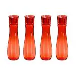 Steelo Plastic Floret Water Bottle, 1 L (Set Of 4)