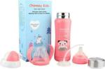 Chinmay Kids 3 in 1 Multifunctional Printed Baby Steel Feeding Bottle for Hot and Cold Milk (Pink, 240 ml)