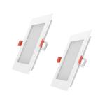 Fybros Cool White Faro Led Square Panel Ceiling Lights For Hall And Bedroom - 12 Watts, 2 Pc