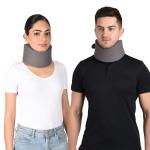 Accusure Grey Soft Cervical Collar Support Adjustable Neck Brace Relieves Spine Pain (XL)