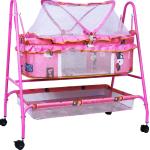 BABY TOUCH Best Cradles & Bassinets Baby Kick and Play Crib Cum Palna Cum Bedding Set with Mosquito Net