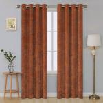 Cotton Trendy Luxury Velvet Texture with Beautiful Flower Printed Eyelet Curtains for Doors