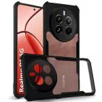 Fashionury Shockproof Crystal Clear Back Cover Case for Realme P1 5G | 360 Degree Protection | Protective Design | Transparent Back (PC & TPU | Black Bumper)