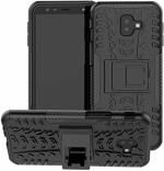 Accessories Kart Samsung J4 Plus Black Plastic, Polycarbonate Shockproof Kickstand Back Case Cover