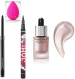 BINGEABLE...ENJOY THE DIFFERENCE 36H Eyeliner Kajal Hnh Nail Wipes Iconic Liquid Highlighter (Set Of 4)