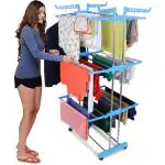 LIMETRO STEEL Steel Floor Cloth Dryer Stand Double Pole 3 Layer Cloth stand for Drying Clothes (3 Tier)